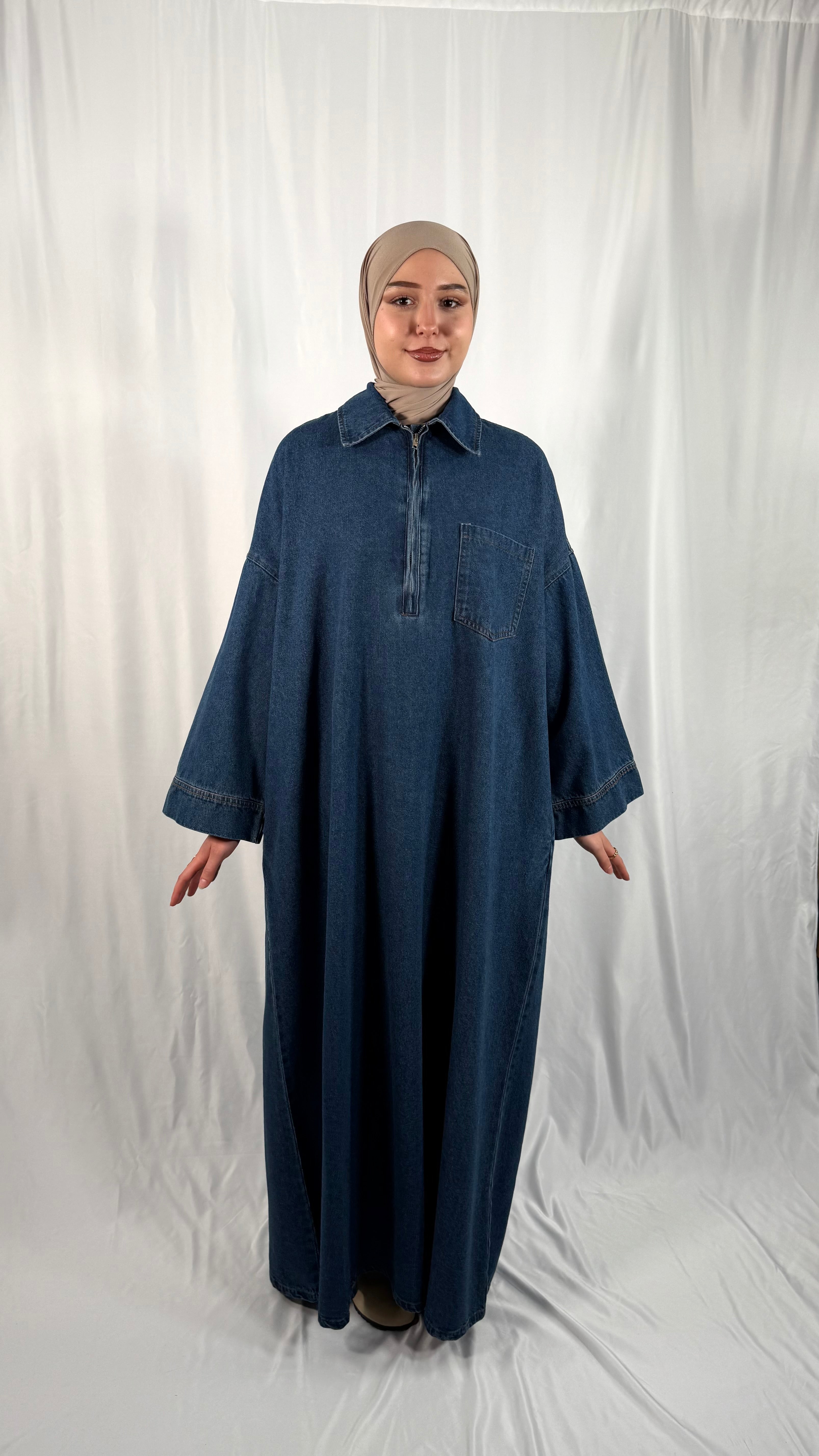 Robe en jeans fermoir