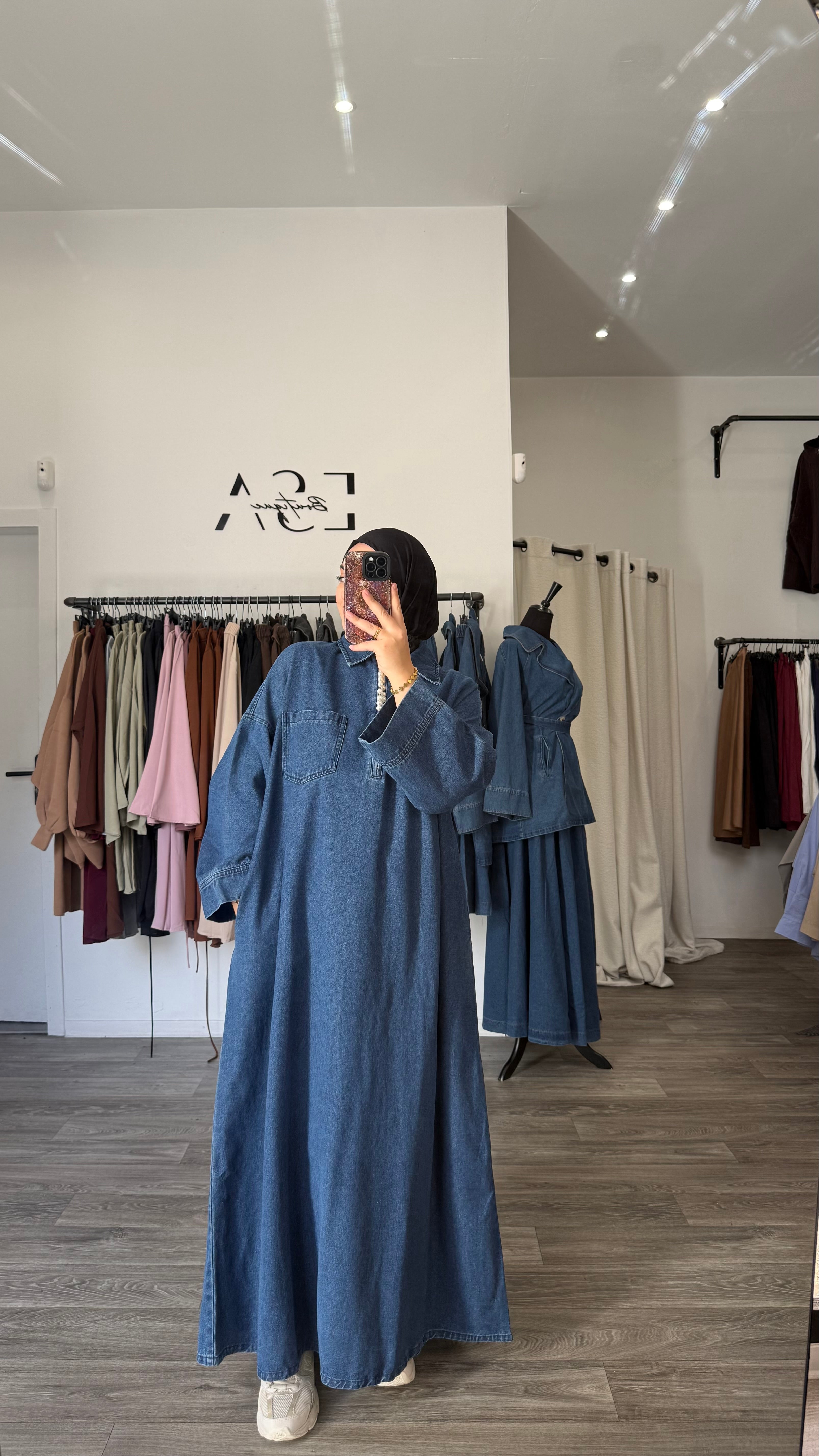 Robe en jeans fermoir