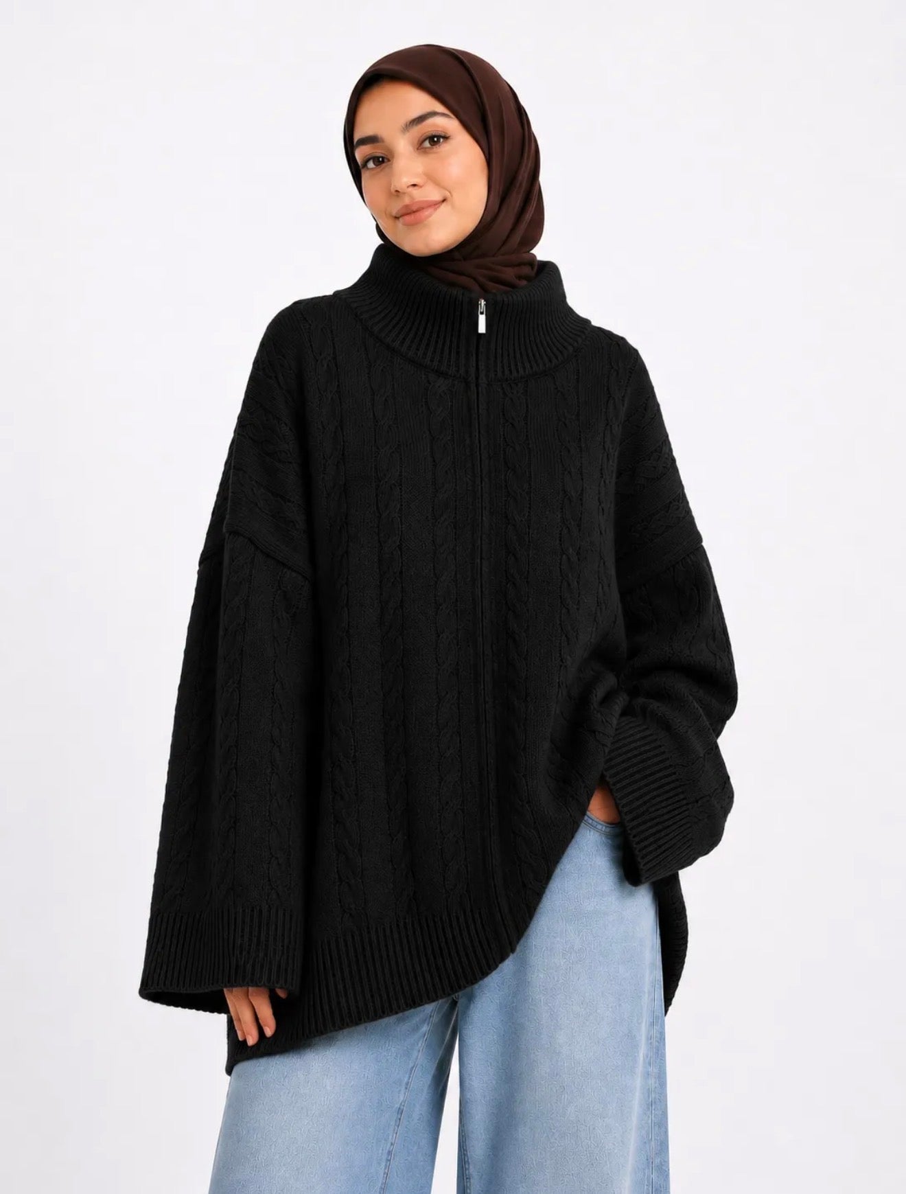 Gilet maille tressé
