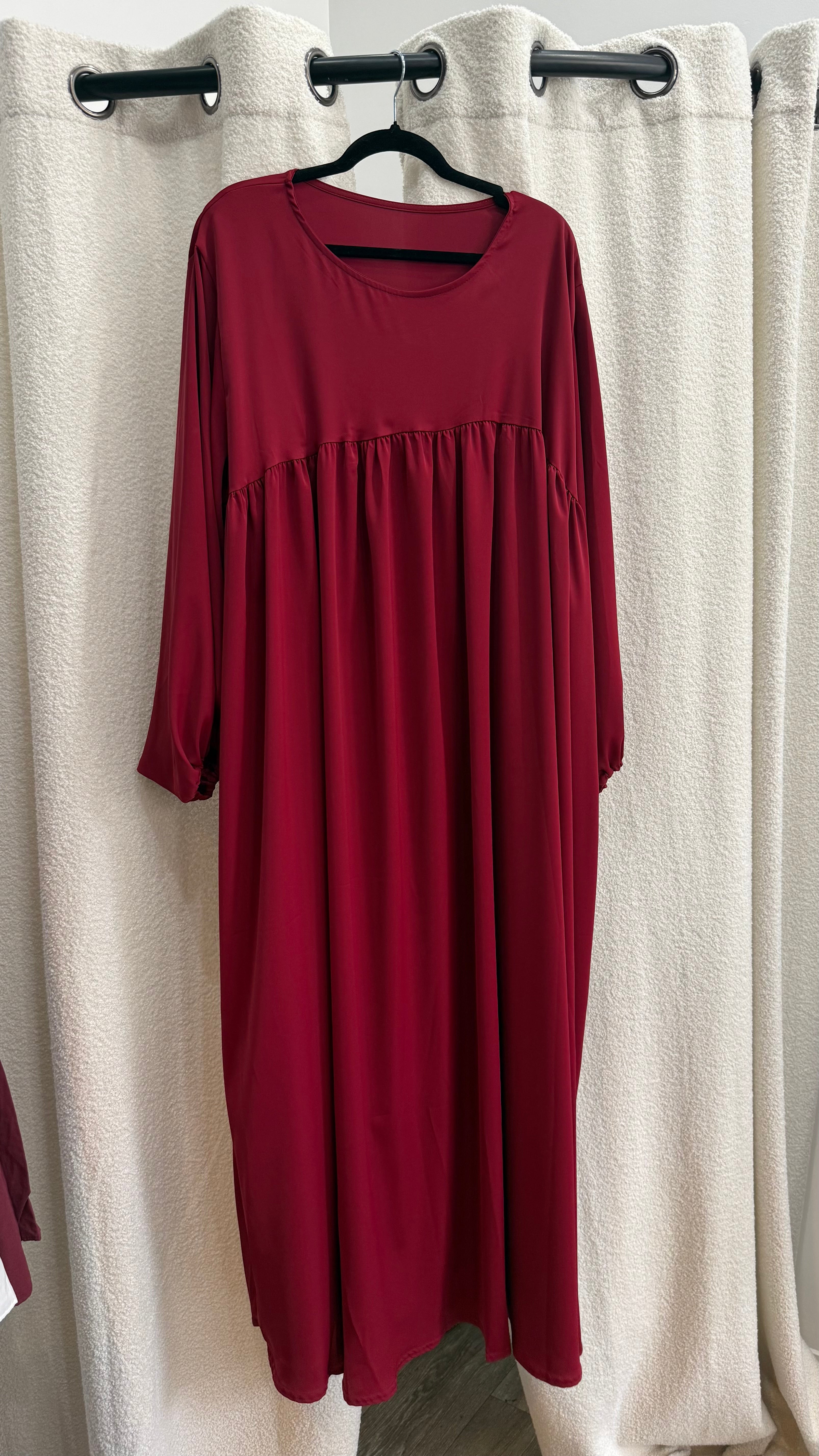 Puffed Sleeve Pleated Abaya