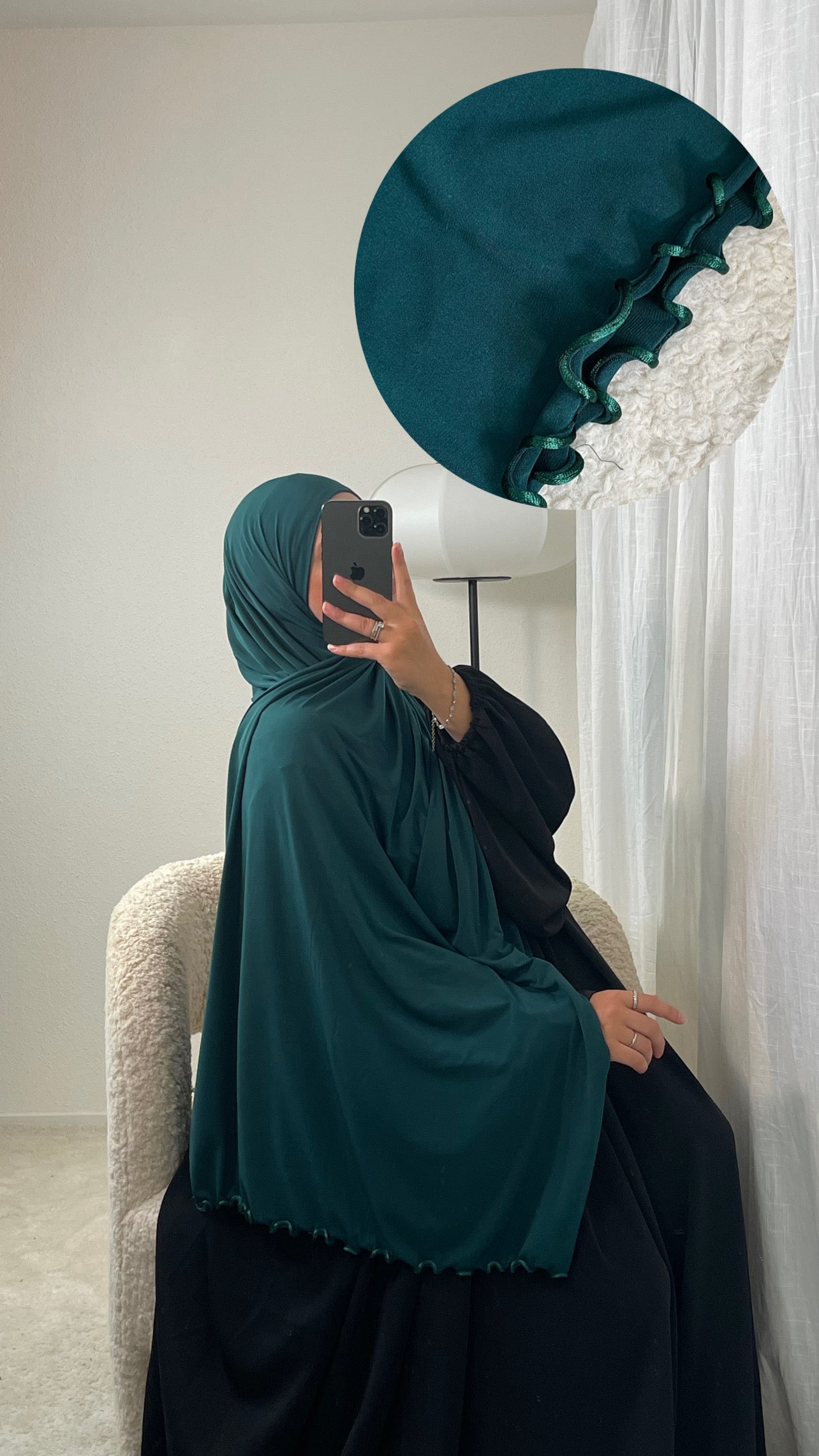 Hijab In Jersey Premium 180x70 Cm - Made In Turchia - Opaco Ed Elastico Senza Spille - HJ100