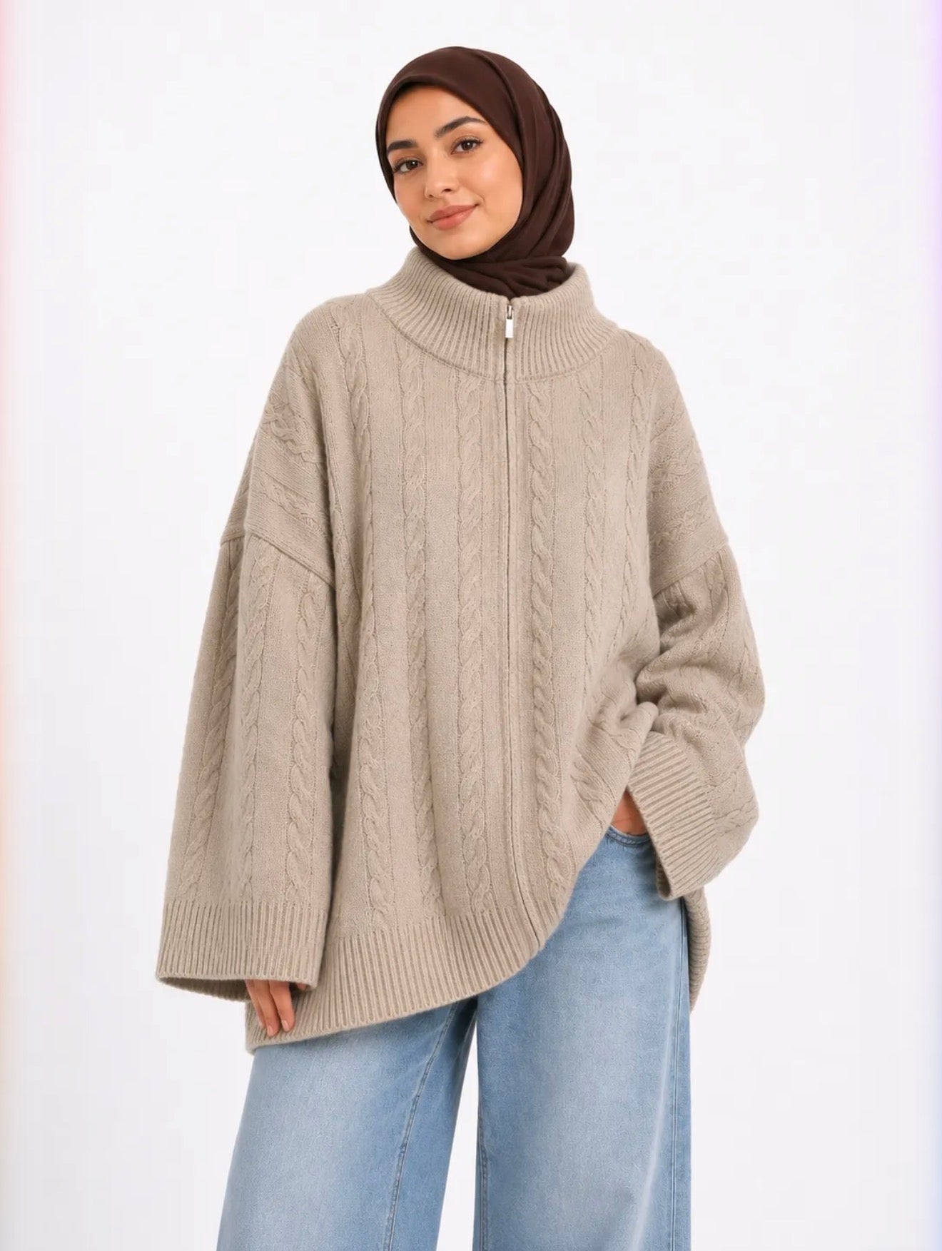 Gilet maille tressé