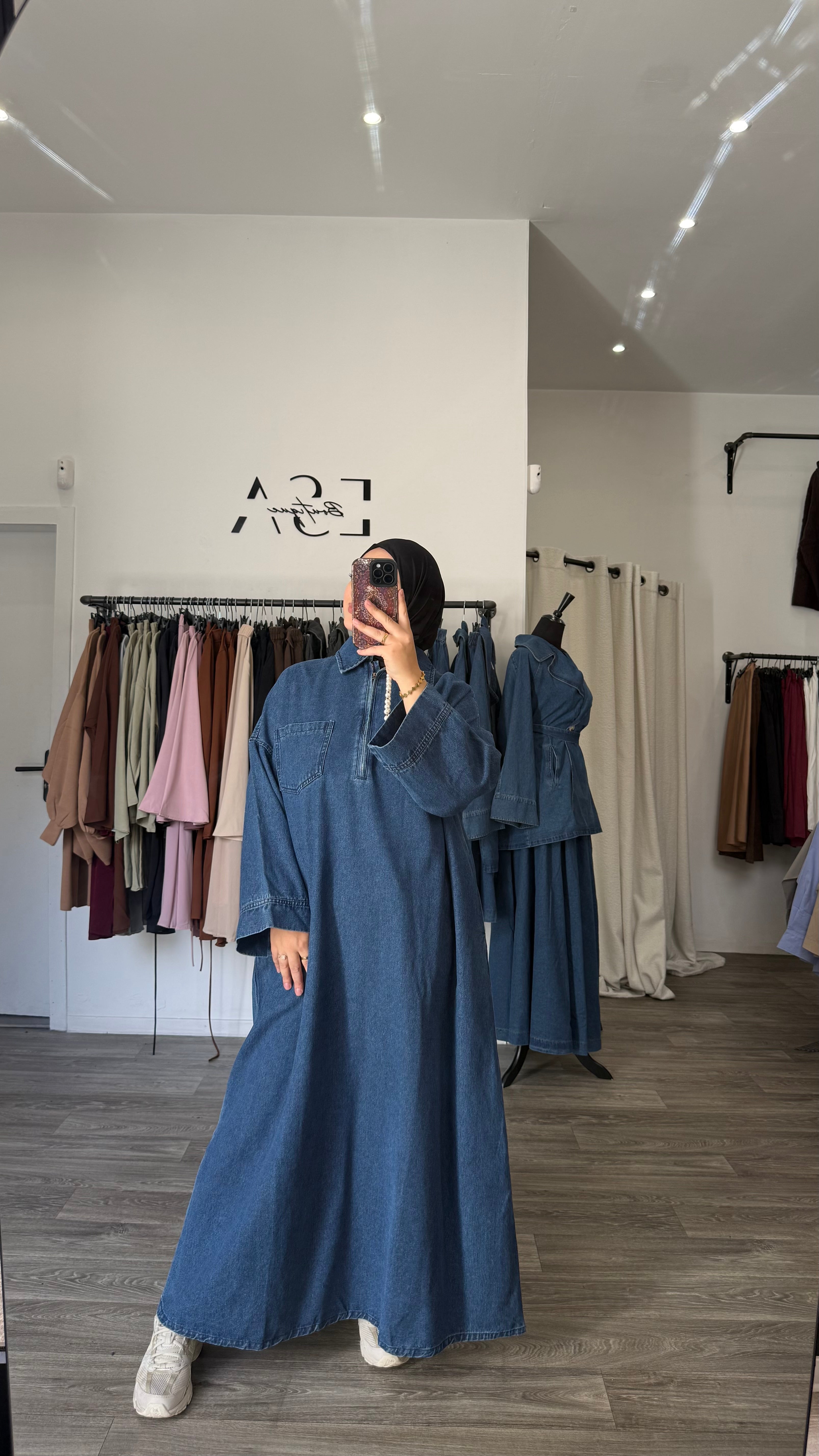Robe en jeans fermoir