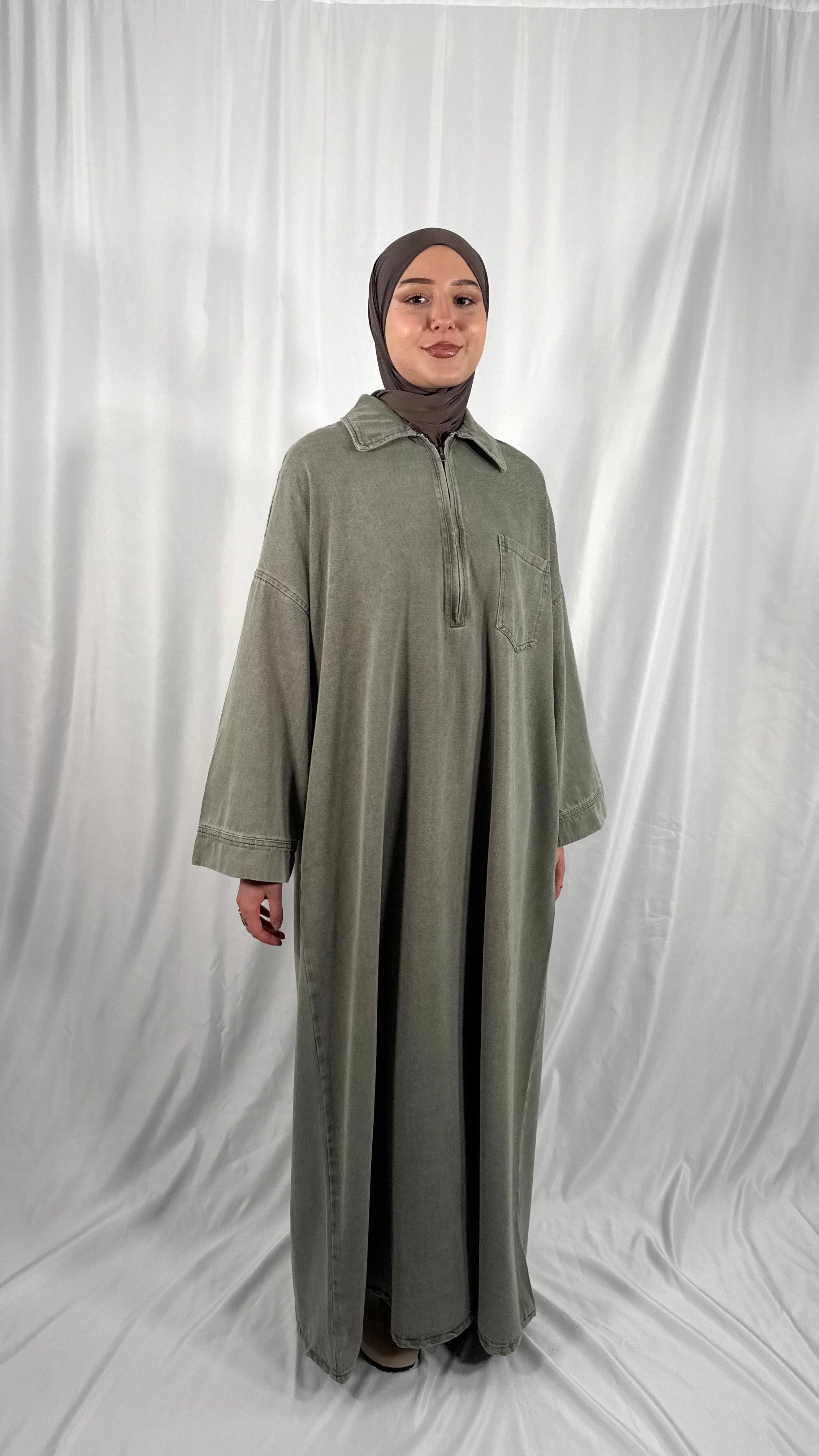 Robe en jeans fermoir