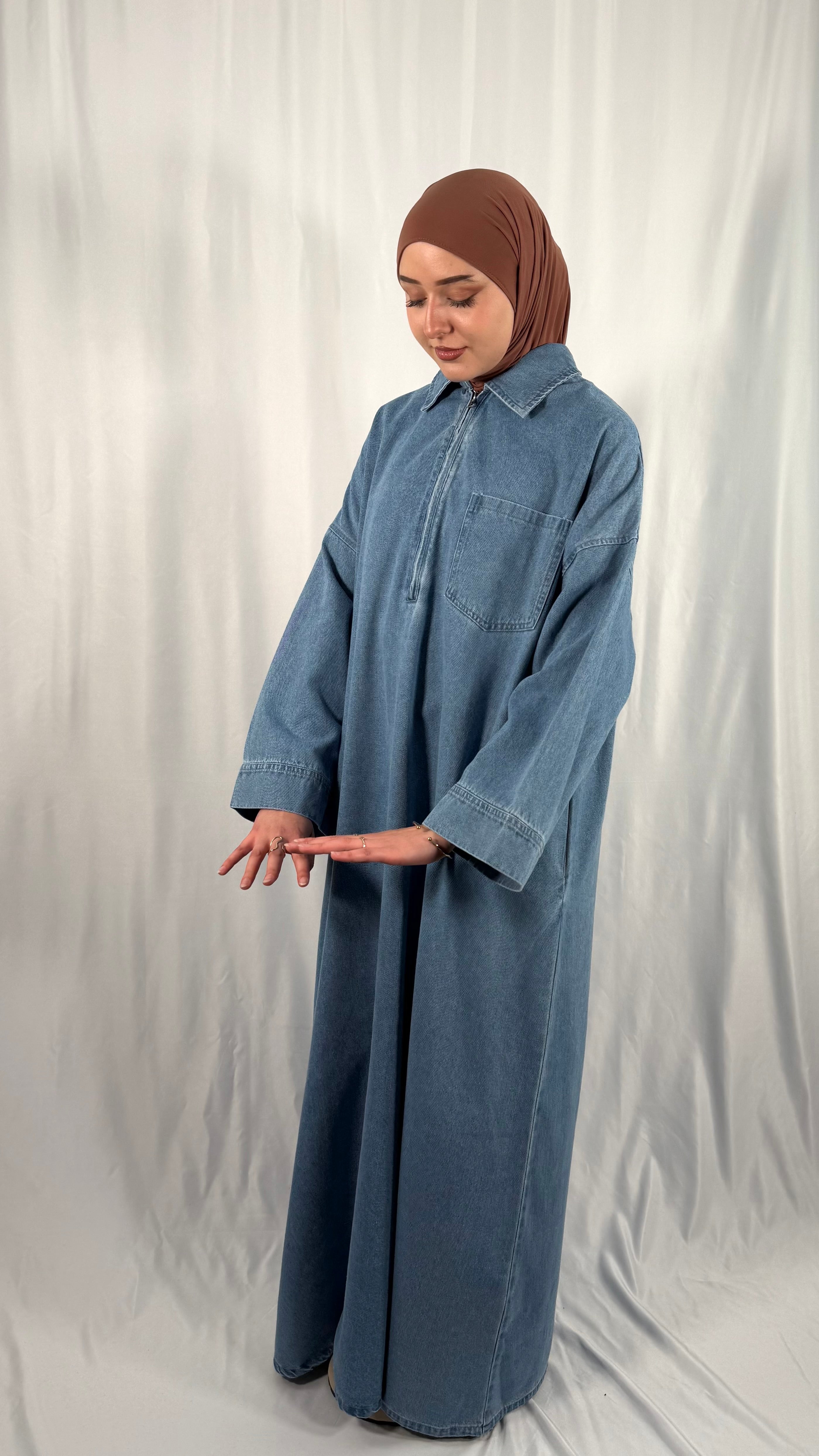 Robe en jeans fermoir