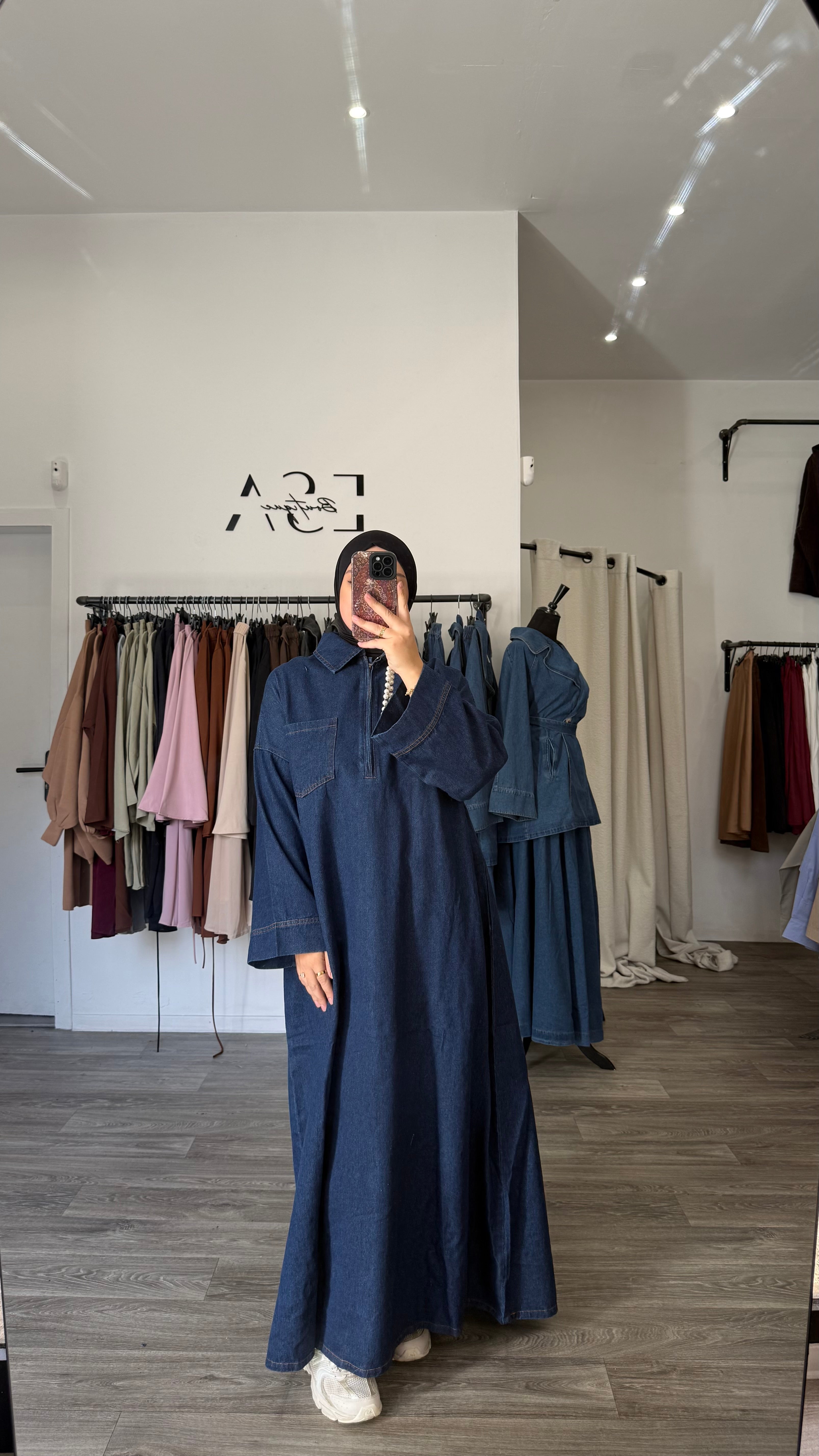 Robe en jeans fermoir