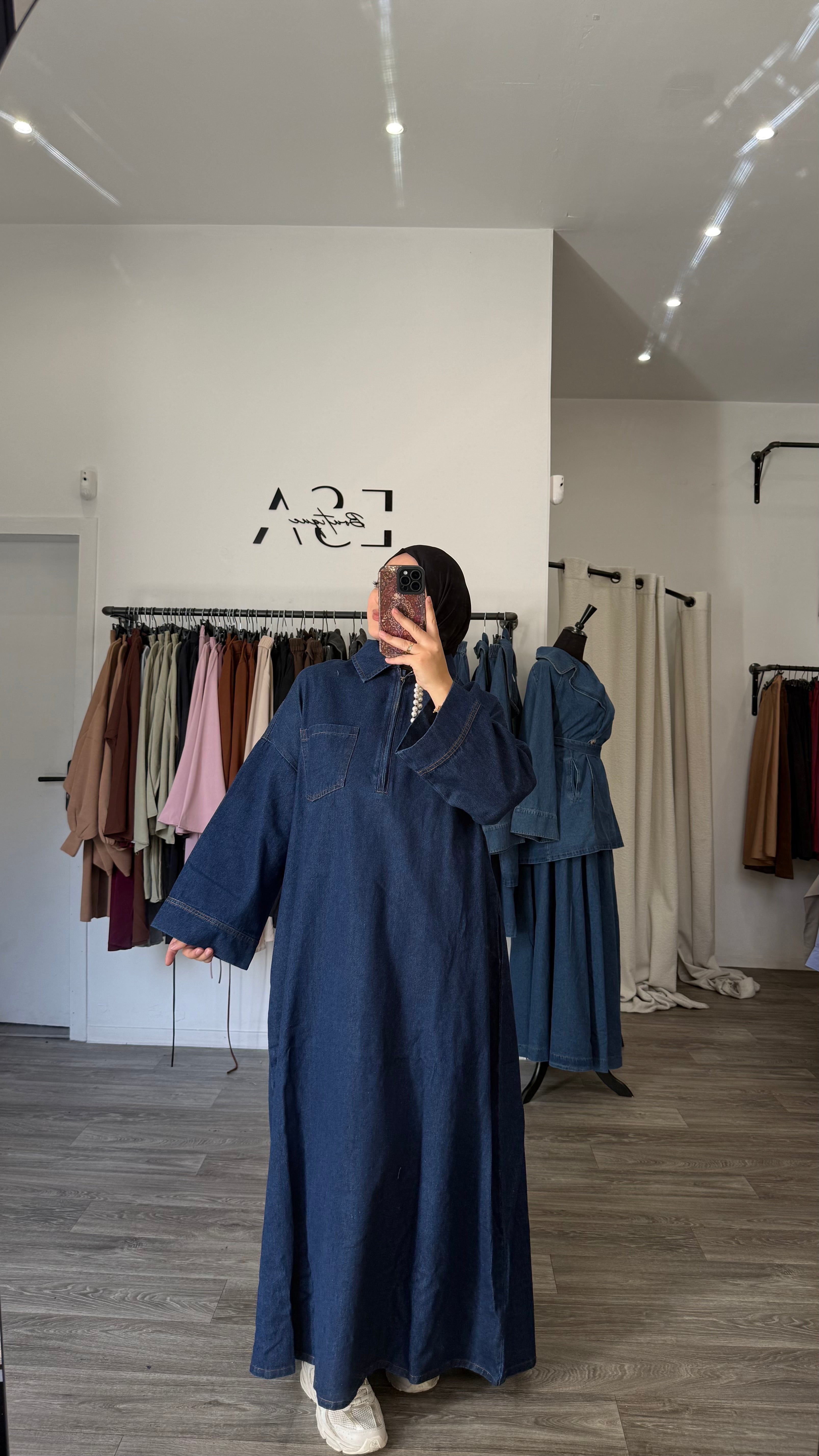 Robe en jeans fermoir