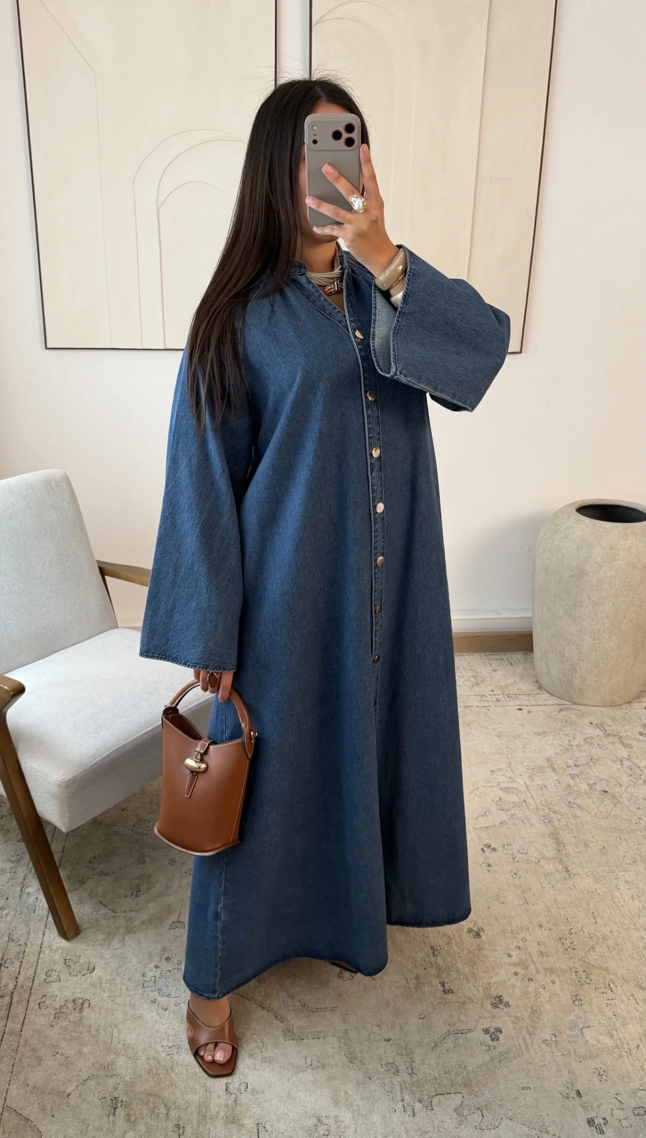 Robe jeans boutons