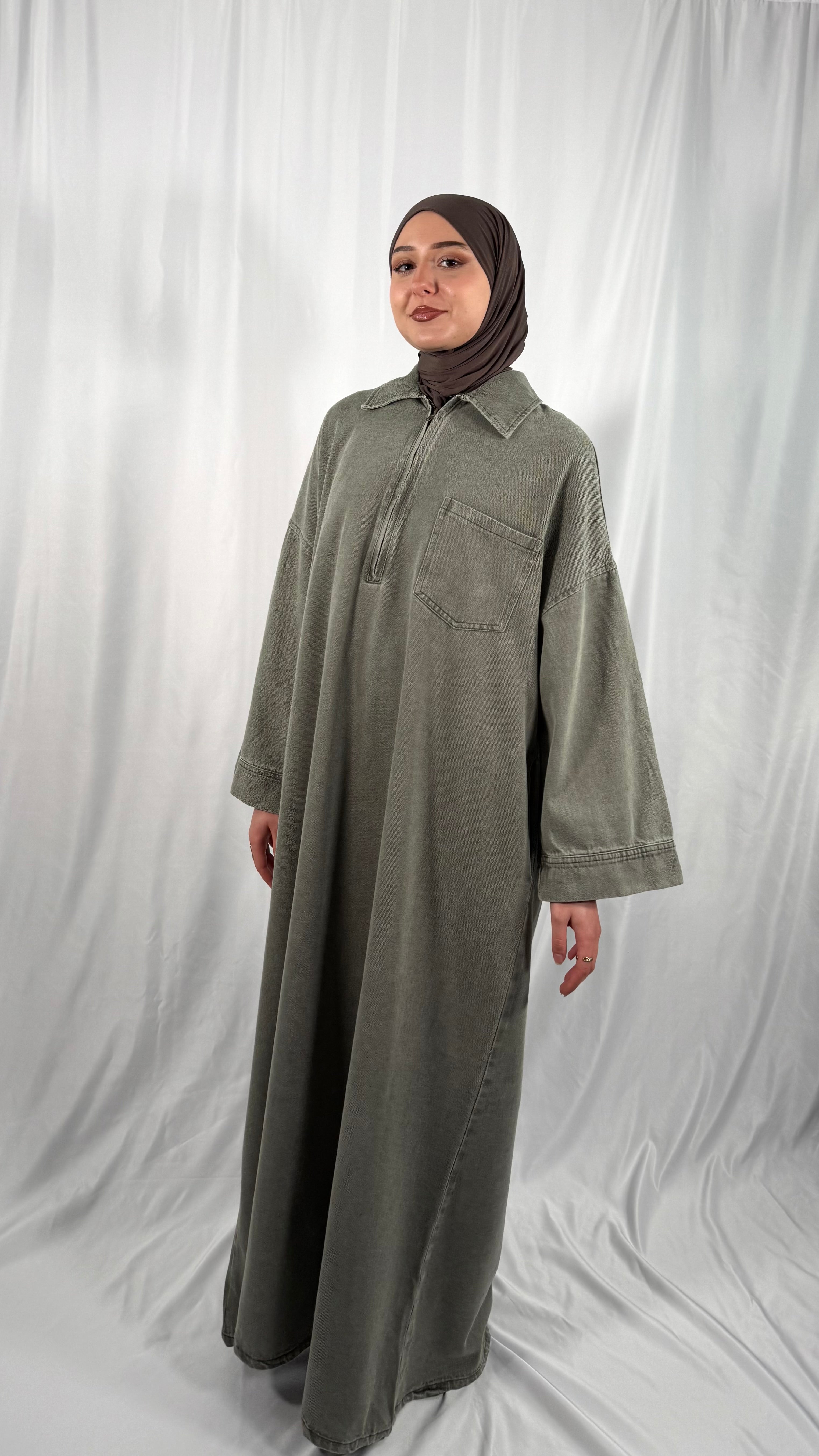 Robe en jeans fermoir