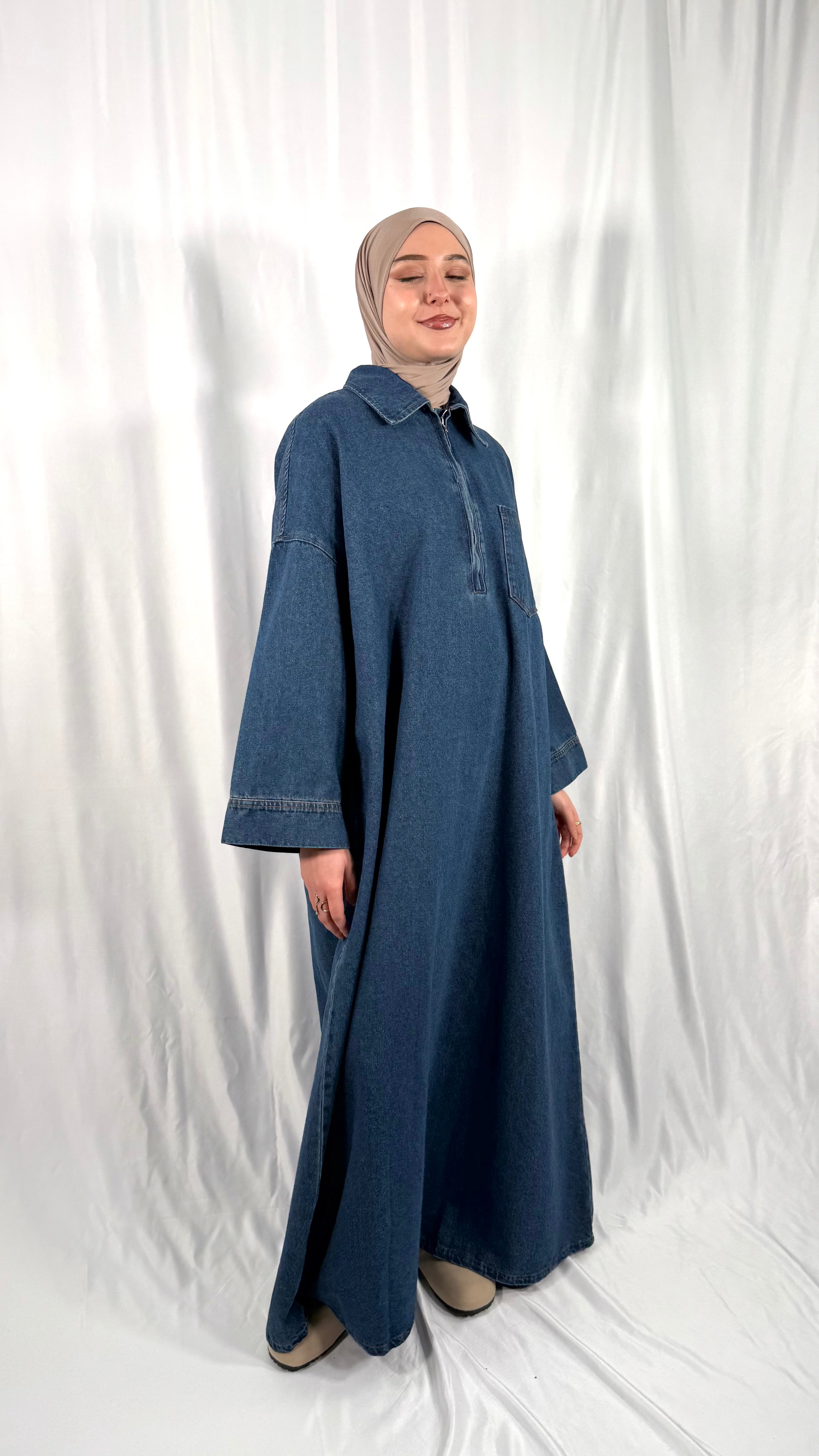 Robe en jeans fermoir