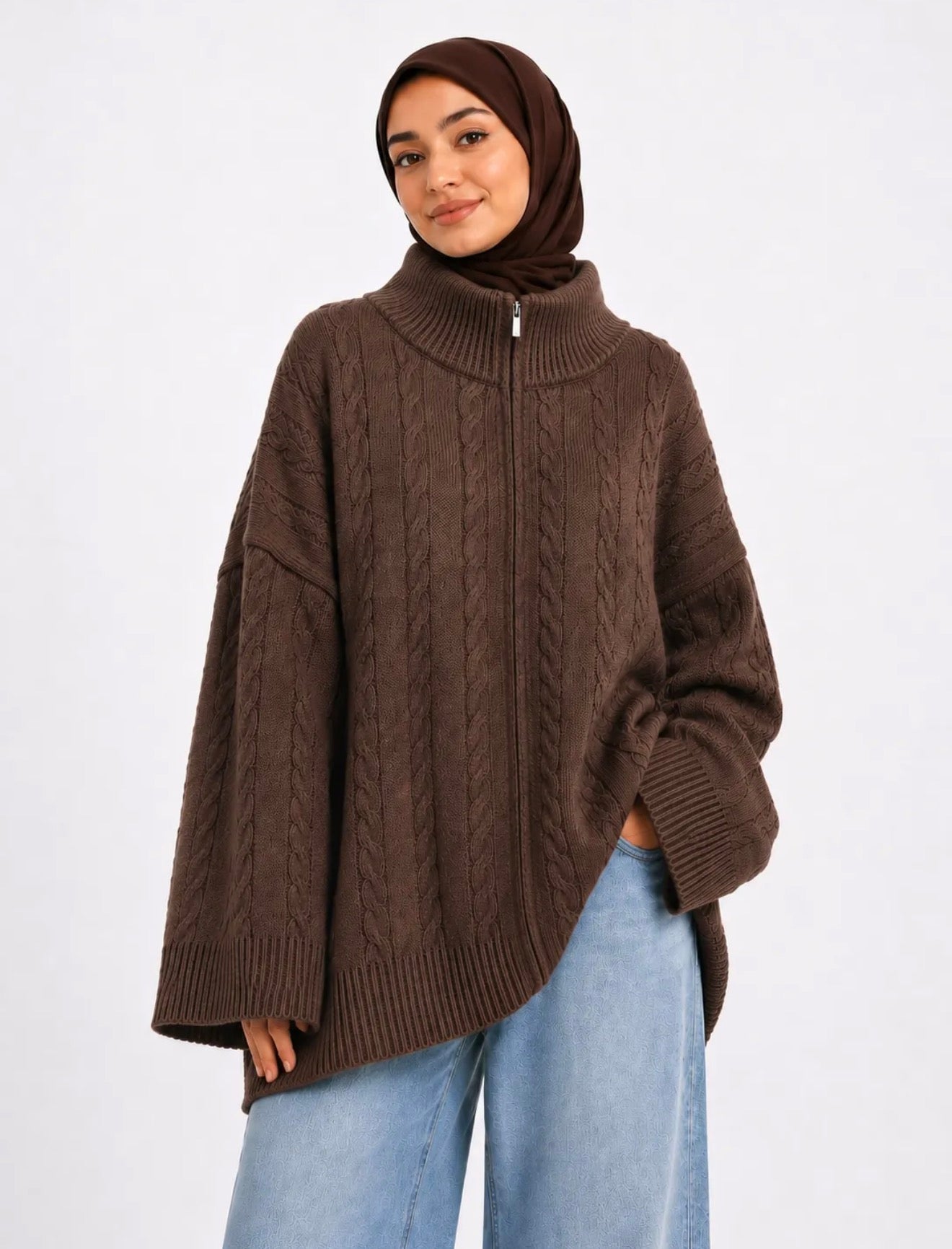 Gilet maille tressé
