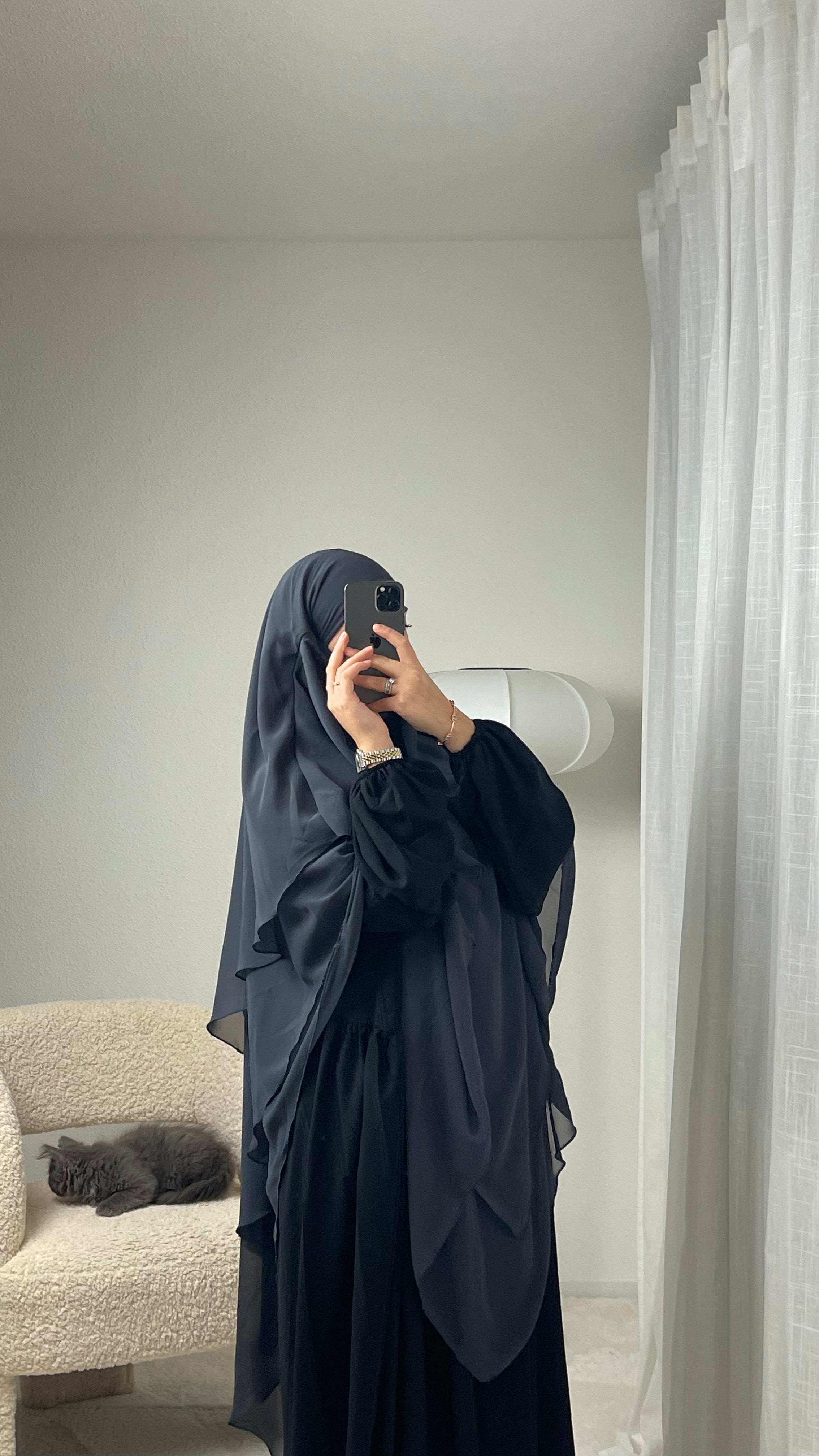 Khimar Mousseline 3 voiles