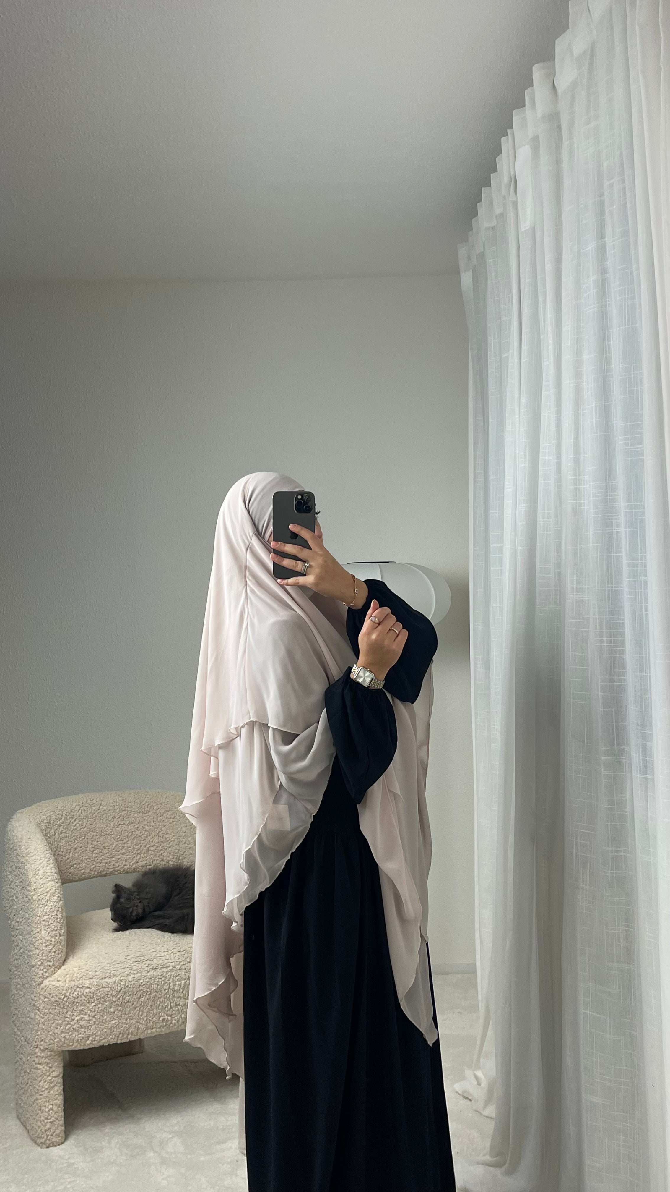 Khimar Mousseline 3 voiles