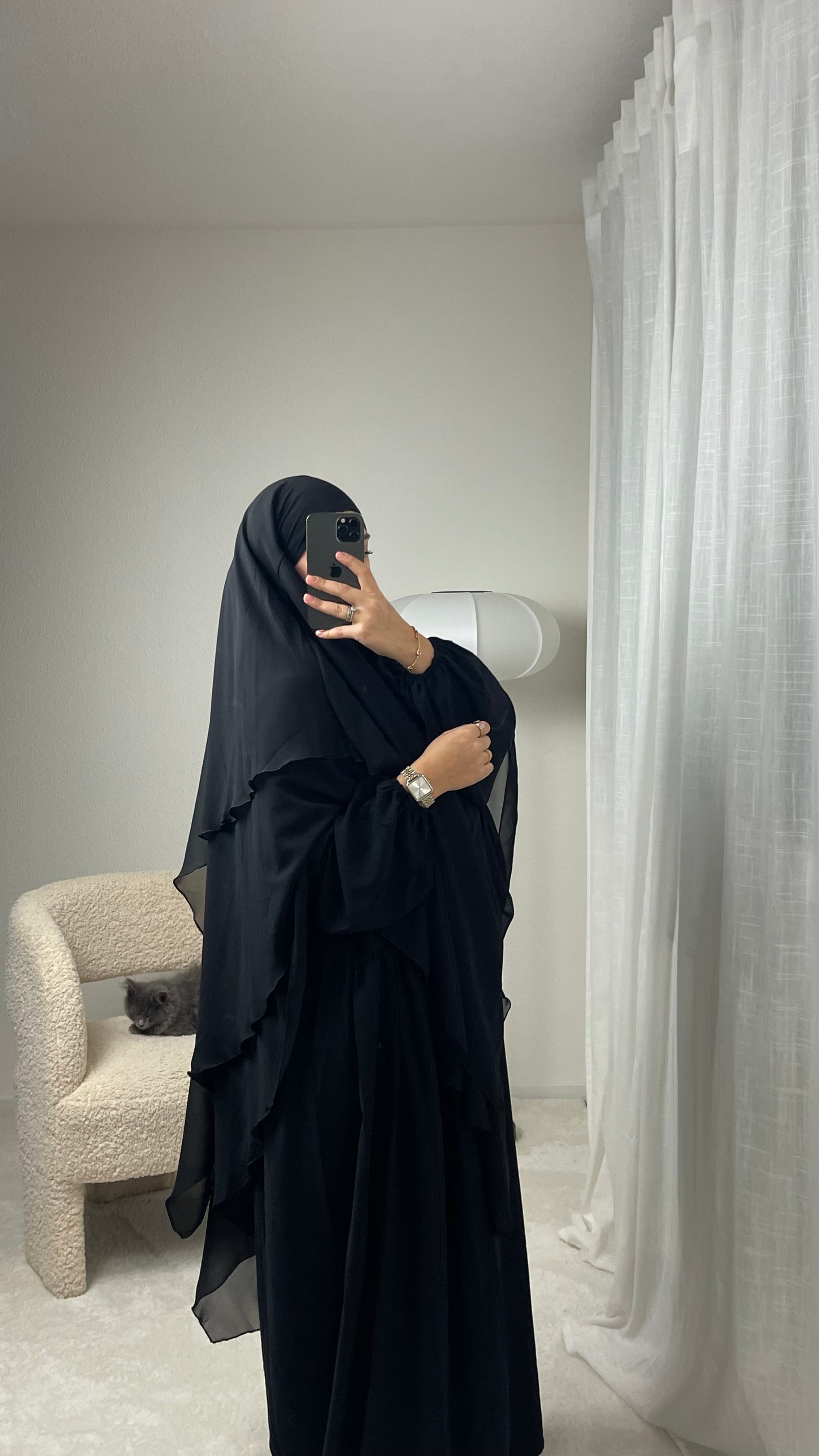 Khimar Mousseline 3 voiles