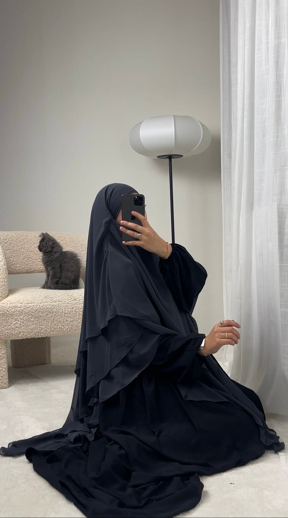 Khimar Mousseline 3 voiles