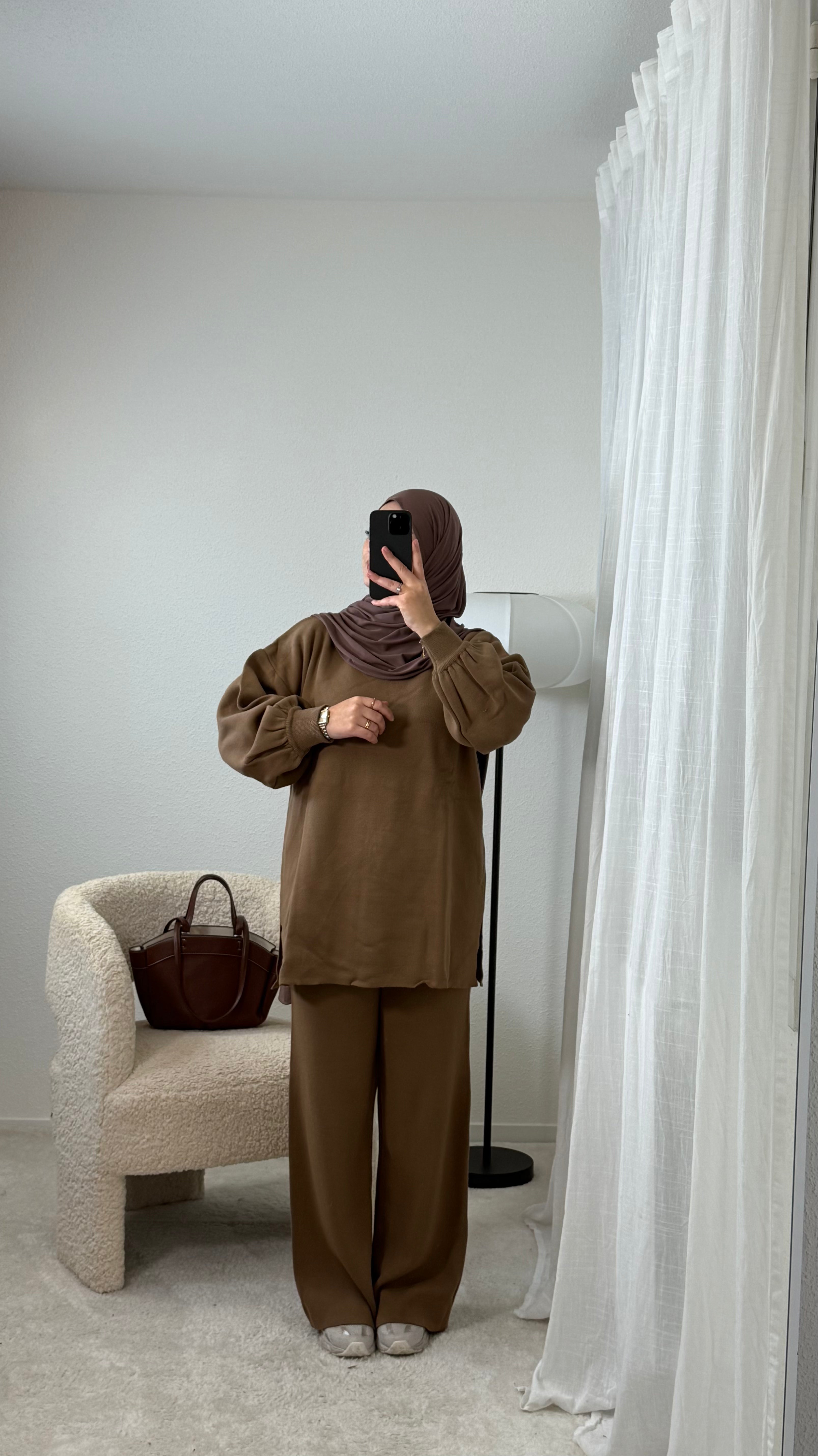 Balloon Sleeve Knit Set