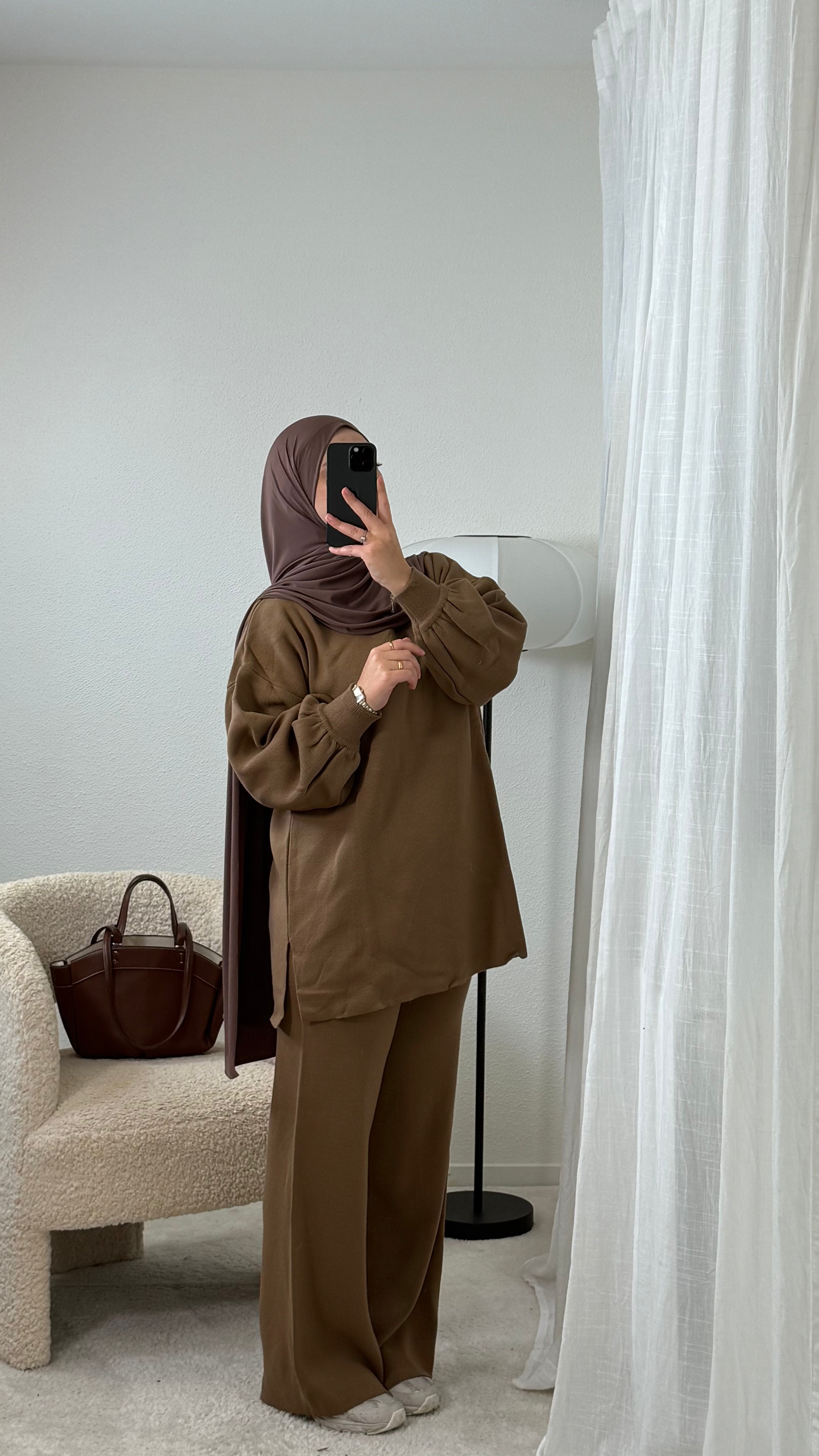 Balloon Sleeve Knit Set